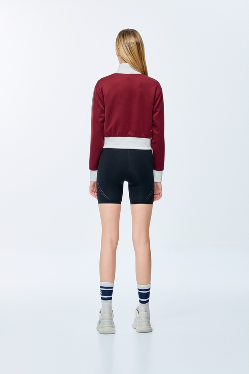 Cherry Red Reversible Casual Jacket,Outerwear