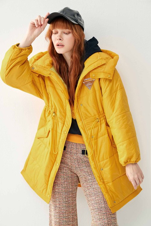 Cloud Quilted Checked Thermal Long Coat,cloudcollection