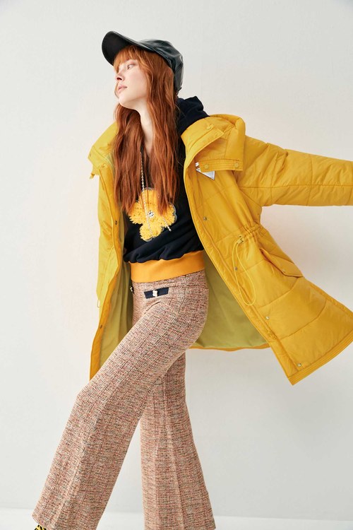 Cloud Quilted Checked Thermal Long Coat,cloudcollection