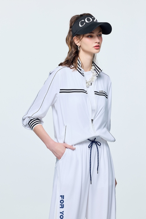Optical White Collagen Ribbed Detail Jacket,,Optical White Collagen Ribbed Detail Jacket,Jackets,Outerwear,Season (SS) Look,Jackets,Outerwear,Season (SS) Look,Season (SS) Look,pants,Season (SS) Look,pants,Jackets,Outerwear,Season (SS) Look,White outerwear