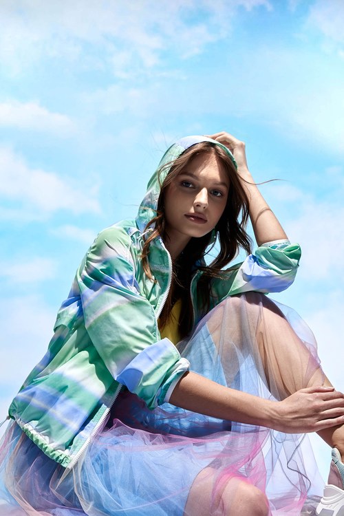Rippled Trench Coat,layeredlook