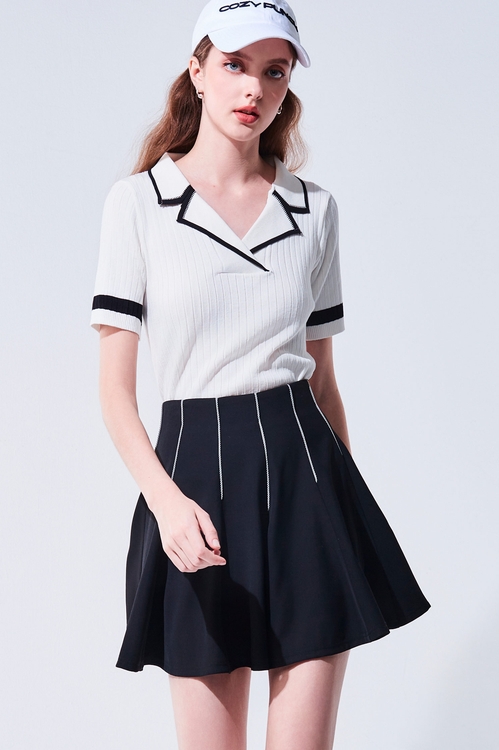 Ribbon-Embellished Golf Skirt,Season (AW) Look
