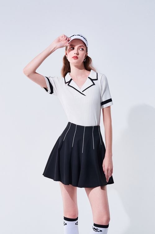Ribbon-Embellished Golf Skirt,Season (AW) Look