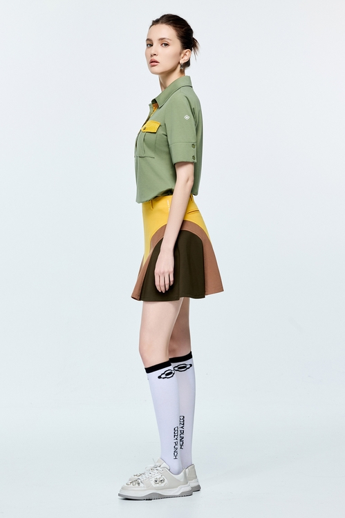 Colour Block Golf Skirt,Shorts