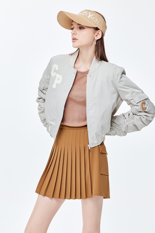 Nut shell brown golf skirt,Pleated skirts