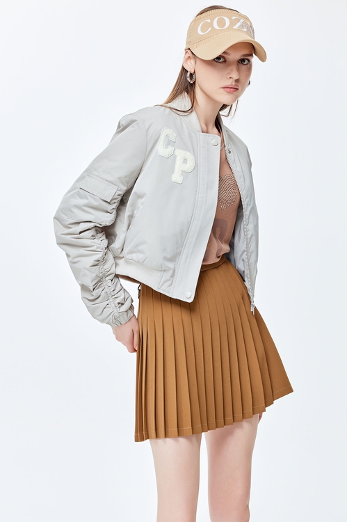 Nut shell brown golf skirt,Pleated skirts