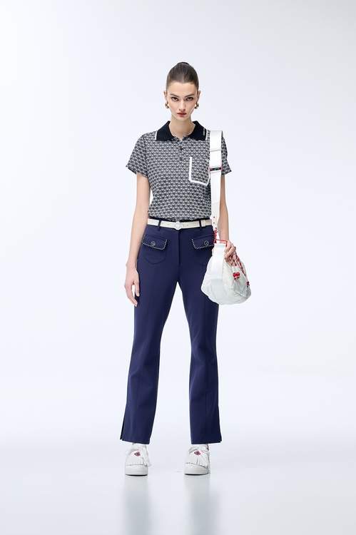 Straight Pants with Trimmed Pocket Edges,Culottes,Culottes