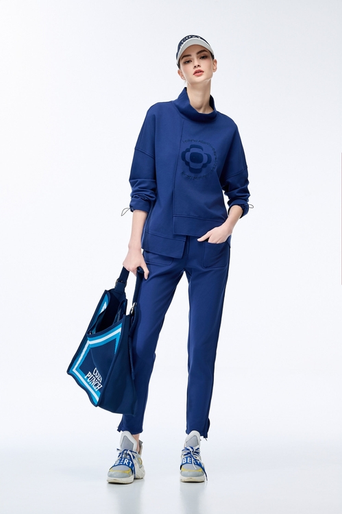 Midnight Blue Fitted Pants,Joggers