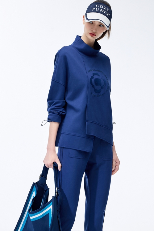 Midnight Blue Fitted Pants,Joggers
