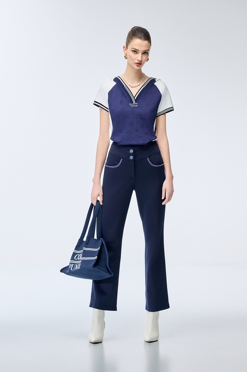 Ocean Cave Color Side Slit Flared Pants,Bell-bottoms,Bell-bottoms,Bell-bottoms