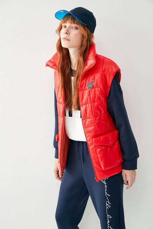Cloud Quilted Checked Thermal Vest,cloudcollection
