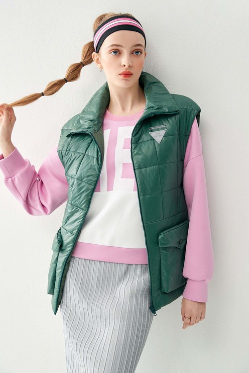 Cloud Quilted Checked Thermal Vest,cloudcollection