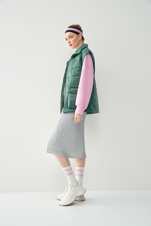Cloud Quilted Checked Thermal Vest,cloudcollection