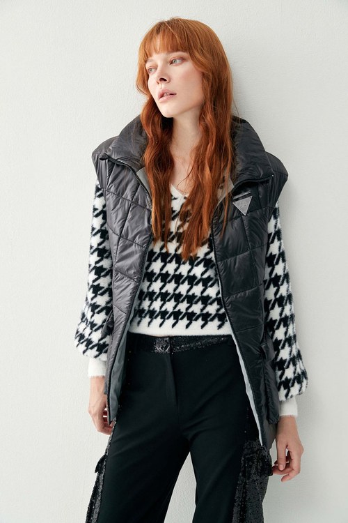 Cloud Quilted Checked Thermal Vest,cloudcollection