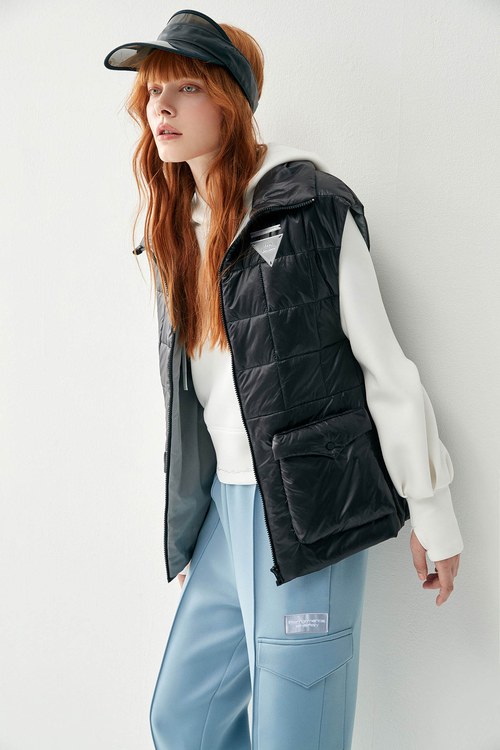 Cloud Quilted Checked Thermal Vest,cloudcollection