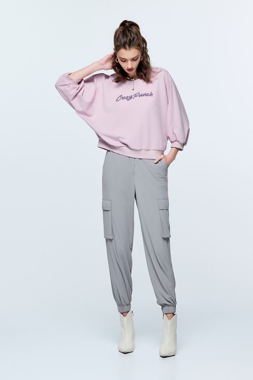Makeup Pink Rope Embroidery Top,Embroidered tops