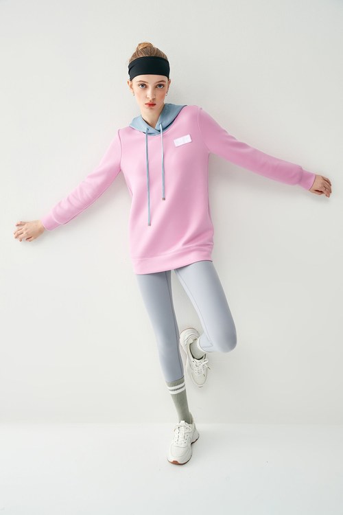 Cloud  Thermal Top With Colored Hooded Design,Hoodie tops