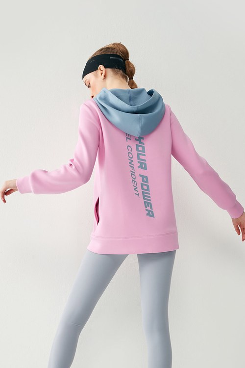 Cloud  Thermal Top With Colored Hooded Design,Hoodie tops