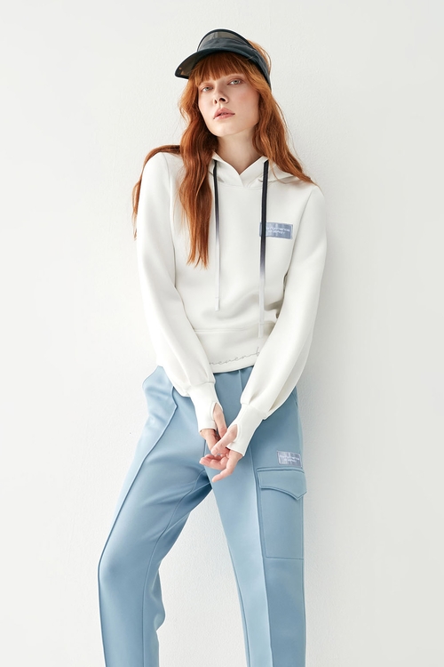 Cloud  Thermal Top With Hooded Design,Hoodie tops
