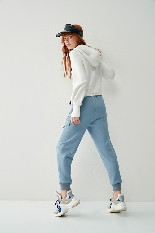 Cloud  Thermal Top With Hooded Design,Hoodie tops