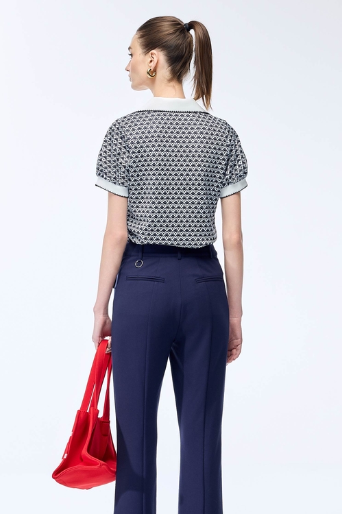 Branded Logo Printed Top with Embroidered Edges,Tops