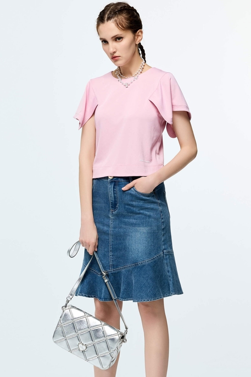 High Performance Collagen Sleeve Detail Top,Tops