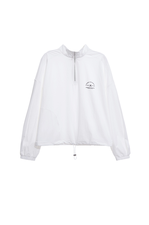 Stand Collar Collagen White Top,Season (SS) Look