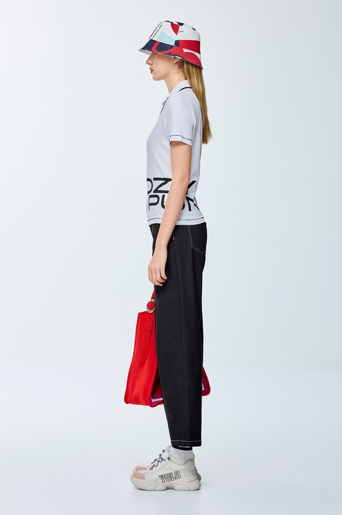 LOGO printed golf top,V-Neck T shirts