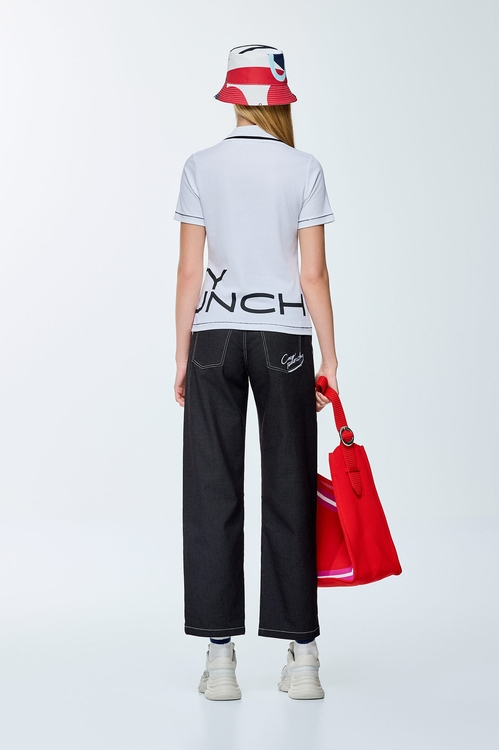 LOGO printed golf top,V-Neck T shirts