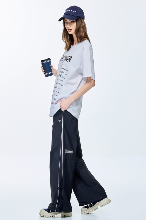 Distressed print style T-shirt,Cotton