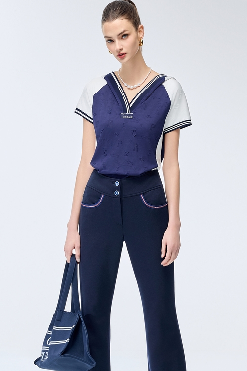 Hooded Floral Slim Fit Sports Top,V-Neck T shirts