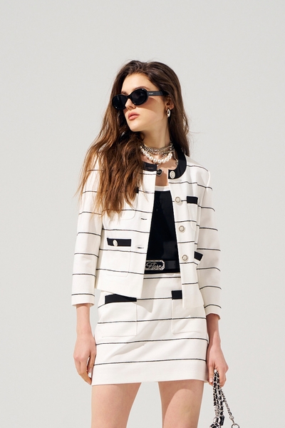 Classic Black White Stripe Jacket