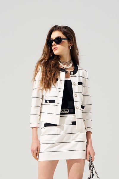 Classic Black White Stripe Jacket