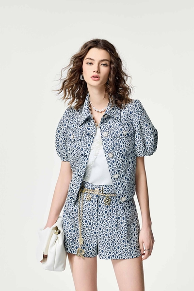 Hollow Out Embroidery Lace Short Sleeve Jacket
