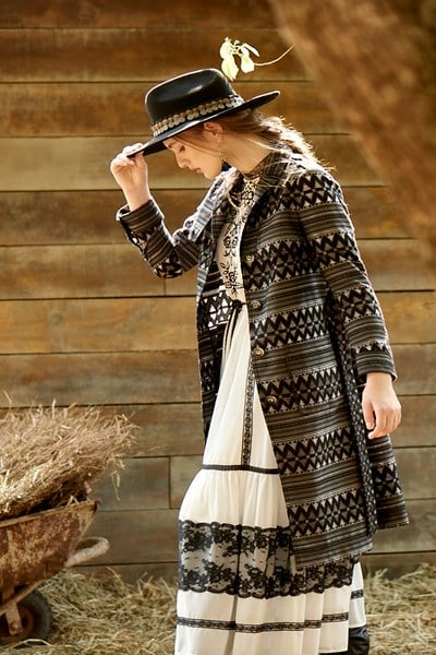 Boho Pattern Print Trench Coat