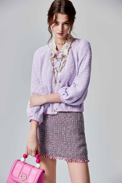 Purple Tweed Skirt