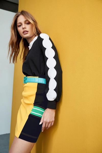 Colour Block Pencil Skirt