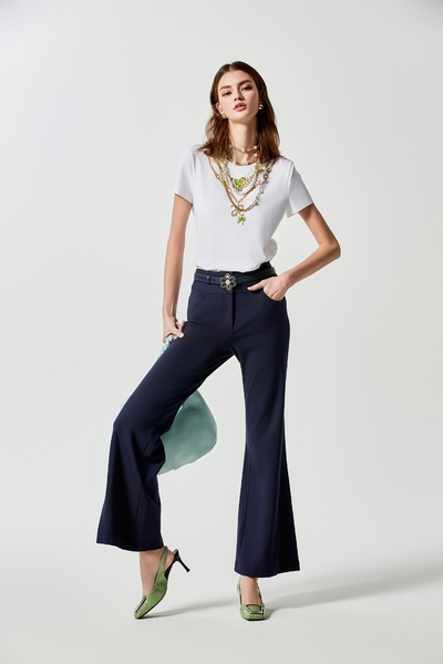 Boot Leg Navy Pants