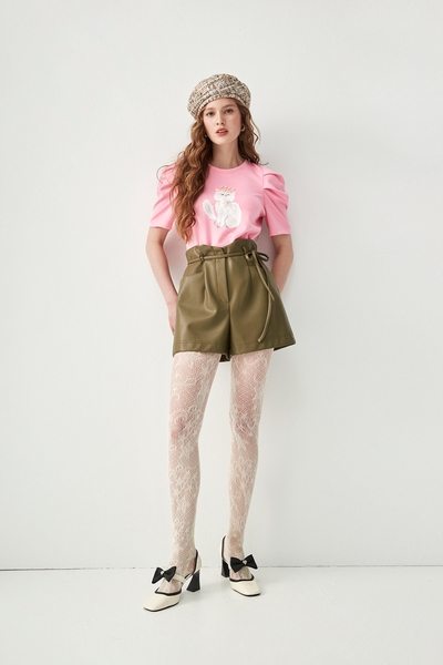 PU Paperbag Shorts