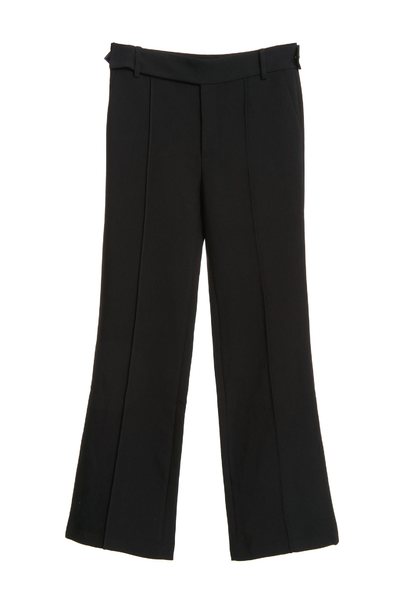 Leather strap trim trousers