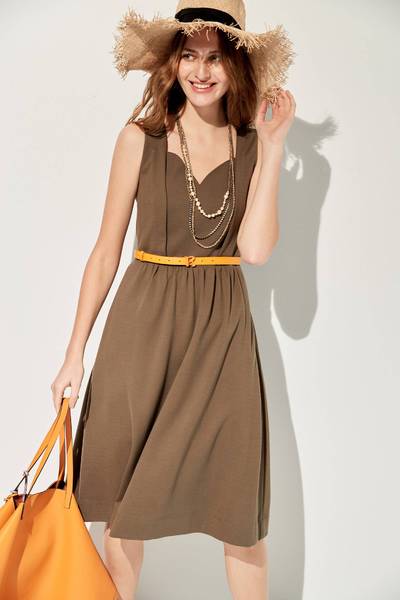 Sleeveless Belted Dress