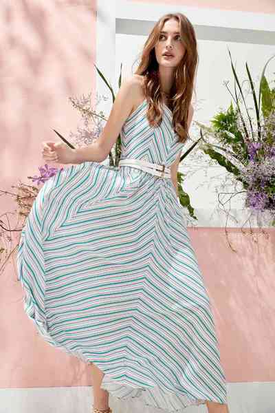 Irregular Stripe Maxi Dress