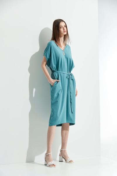 Kimono Sleeve Tie Waist Dress