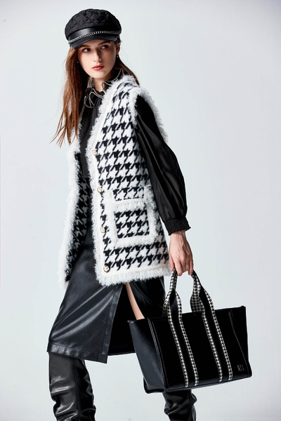 Houndstooth Pattern Vest