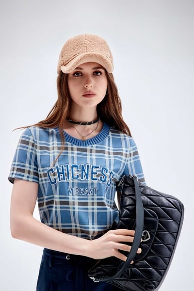 Short Sleeve Checkered Tee