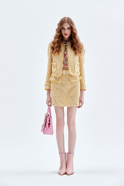 Yellow Tweed Skirt