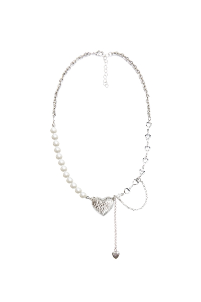 Heart Pendant Pearl Necklace