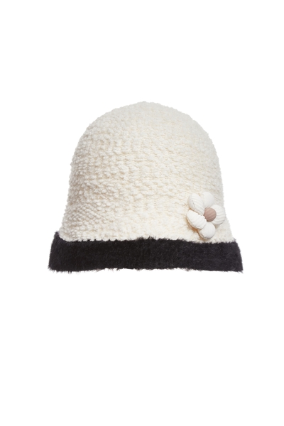 Floral Detail Fleece Hat
