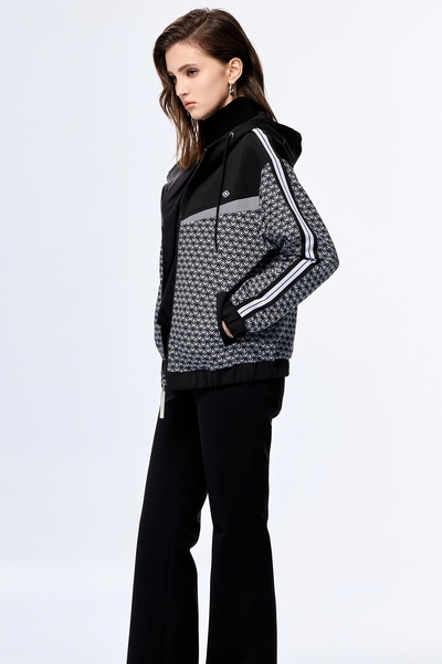 Black and White Logo Print Jacket